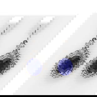 9.52 ctw Sapphire & Diamond Earrings 18K White Gold: 9.52 ctw Sapphire & Diamond Earrings 18K White Gold 9.52 ctw Sapphire & Diamond Earrings 18K White Gold Designer Brand Luxury Jewelrymade in the USA Suggested Retail Price: $9650 Item: Sapphire StudTo
