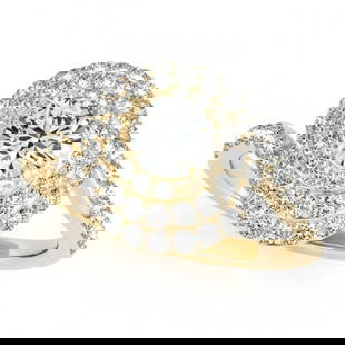 1.54 ctw Certified VS/SI Diamond Solitaire Halo Ring 14k Yellow Gold: 1.54 ctw Certified VS/SI Diamond Solitaire Halo Ring 14k Yellow Gold 1.54 ctw Certified VS/SI Diamond Solitaire Halo Ring 14k Yellow Gold Designer Brand Luxury Jewelrymade in the USA Suggested Retail