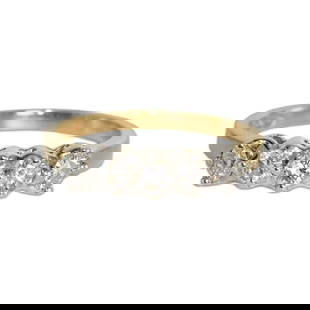 Elegant 14K Yellow Gold Band Ring with 0.55ct Diamonds Size 6.2: Elegant 14K Yellow Gold Band Ring with 0.55ct Diamonds Size 6.2 This exquisite 14K yellow gold diamond ring features five round brilliant diamonds totaling 0.55 carats, with clarity graded between VS
