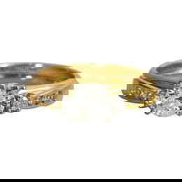 14k Yellow Gold 1.03ct Diamond Wedding Ring Set Size 7