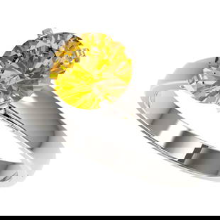 2 ctw Certified Intense Yellow Diamond Engagement Ring 10k White Gold: 2 ctw Certified Intense Yellow Diamond Engagement Ring 10k White Gold 2 ctw Certified Intense Yellow Diamond Engagement Ring 10k White Gold Designer Brand Luxury Jewelrymade in the USA Suggested Retai