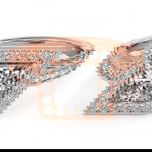 1.05 ctw Certified VS/SI Princess Diamond Halo Ring 18k Rose Gold: 1.05 ctw Certified VS/SI Princess Diamond Halo Ring 18k Rose Gold 1.05 ctw Certified VS/SI Princess Diamond Halo Ring 18k Rose Gold Designer Brand Luxury Jewelrymade in the USA Suggested Retail Price: