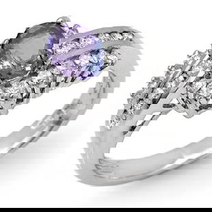 1.50 ctw Tanzanite & Diamond Ring 14k White Gold: 1.50 ctw Tanzanite & Diamond Ring 14k White Gold 1.50 ctw Tanzanite & Diamond Ring 14k White Gold Designer Brand Luxury Jewelrymade in the USA Suggested Retail Price: $6300 .Item: Tanzanite RingTotal