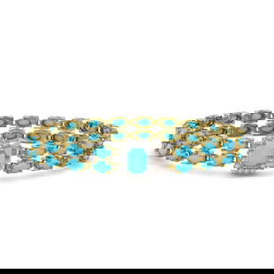 13.04 ctw Turquoise & Diamond Bracelet 14K Yellow Gold: 13.04 ctw Turquoise & Diamond Bracelet 14K Yellow Gold 13.04 ctw Turquoise & Diamond Bracelet 14K Yellow Gold Designer Brand Luxury Jewelrymade in the USA Suggested Retail Price: $13000 .Item: Turquoi