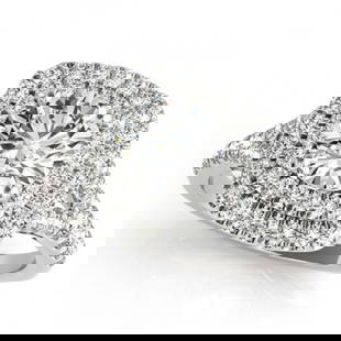 1.04 ctw Certified VS/SI Diamond Solitaire Halo Ring 18k White Gold: 1.04 ctw Certified VS/SI Diamond Solitaire Halo Ring 18k White Gold 1.04 ctw Certified VS/SI Diamond Solitaire Halo Ring 18k White Gold Designer Brand Luxury Jewelrymade in the USA Suggested Retail Pr