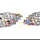 18.16 ctw Multi Color Sapphire & Diamond Row Bracelet 10K White Gold