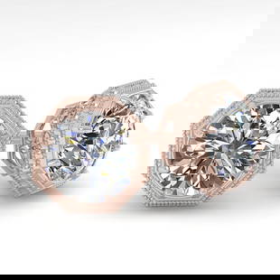 1.50 ctw VS/SI Diamond Stud Earrings Art Deco 14k Rose Gold: 1.50 ctw VS/SI Diamond Stud Earrings Art Deco 14k Rose Gold 1.50 ctw VS/SI Diamond Stud Earrings Art Deco 14k Rose Gold Designer Brand Luxury Jewelrymade in the USA Suggested Retail Price: $14800 .Ite