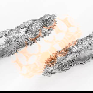 6.89 ctw Pear & Marquise Diamond Eternity Band 18K Rose Gold: 6.89 ctw Pear & Marquise Diamond Eternity Band 18K Rose Gold 6.89 ctw Pear & Marquise Diamond Eternity Band 18K Rose Gold Designer Brand Luxury Jewelrymade in the USA Suggested Retail Price: $27050 It