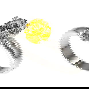 1 ctw Certified Intense Yellow Diamond Engagement Ring 10k White Gold: 1 ctw Certified Intense Yellow Diamond Engagement Ring 10k White Gold 1 ctw Certified Intense Yellow Diamond Engagement Ring 10k White Gold Designer Brand Luxury Jewelrymade in the USA Suggested Retai