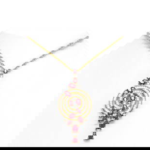11.47 ctw Ruby & Diamond Necklace 18K Yellow Gold: 11.47 ctw Ruby & Diamond Necklace 18K Yellow Gold 11.47 ctw Ruby & Diamond Necklace 18K Yellow Gold Designer Brand Luxury Jewelrymade in the USA Suggested Retail Price: $19850 Item: Ruby NecklaceTotal