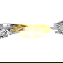 Elegant 14K Yellow Gold Three-Stone Diamond Ring 0.55 ct Size 8