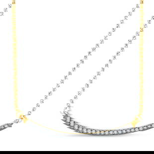 14K Yellow Gold 1/6 Ct.Tw. Diamond Stackable Necklace: 14K Yellow Gold 1/6 Ct.Tw. Diamond Stackable Necklace This beautiful necklace is available in 14K Yellow Gold. There are 25 round diamonds with a total carat weight of 1/6 ctw set in a micro prong set