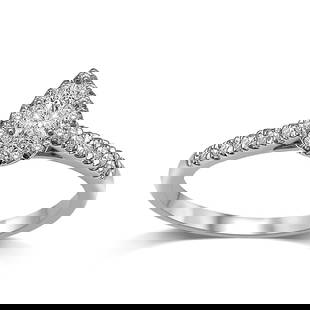 14K White Gold 1/2 Ct.Tw.Diamond Halo Engagement Ring: 14K White Gold 1/2 Ct.Tw.Diamond Halo Engagement Ring Elegant Diamond Straight Shank Single Halo Engagement Ring Fashioned In 14K White Gold And Features Sparkling 1/2 Ctw Diamond. The Center Stone We