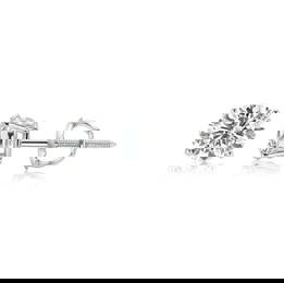 14K White Gold Lab Grown Diamond 1.22 Ct.Tw. 4 Prong Screwback