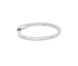 14K White Gold Lab Grown Diamond 1.1 Ct.Tw. Oval Hoop Earrings Medium