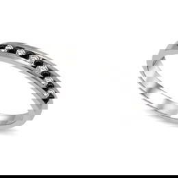 14K White Gold 1/6 Ctw Black & White Diamond Machine Band