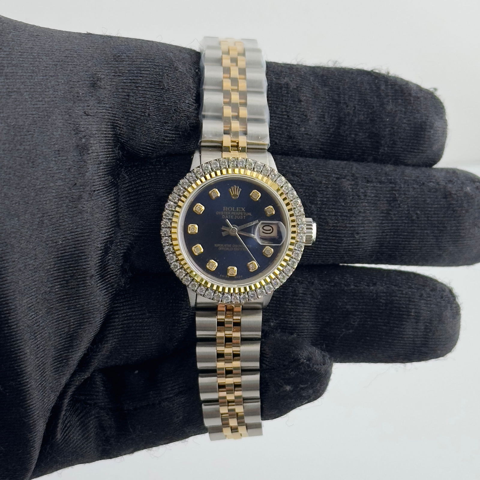 Rolex Datejust Ladies Royal Blue Dial AM Jubilee Ref 6519 (1 of 3)
