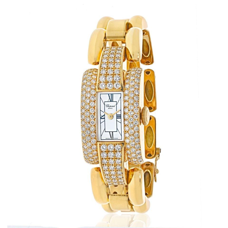 Chopard 18K Yellow Gold La Strada Diamond Watch 3.50cts 18.50mm (1 of 6)