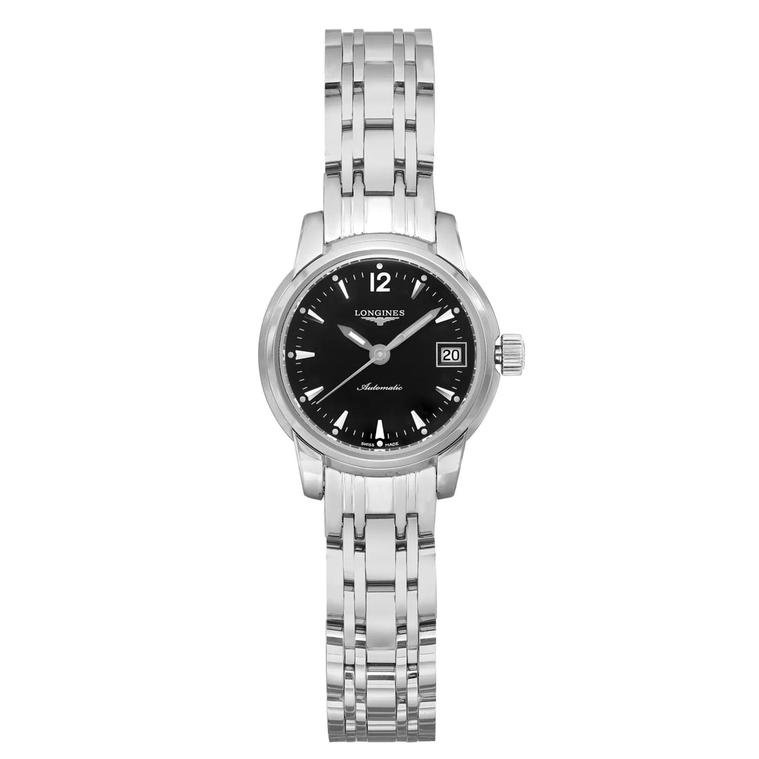 Longines Saint-Imier 26mm Automatic Ladies Watch Black Dial L2.263.4.52.6: Longines Saint-Imier 26mm Automatic Ladies Watch Black Dial L2.263.4.52.6 This elegant Longines Saint-Imier wristwatch is a perfect blend of classic design and modern functionality. Crafted from stain