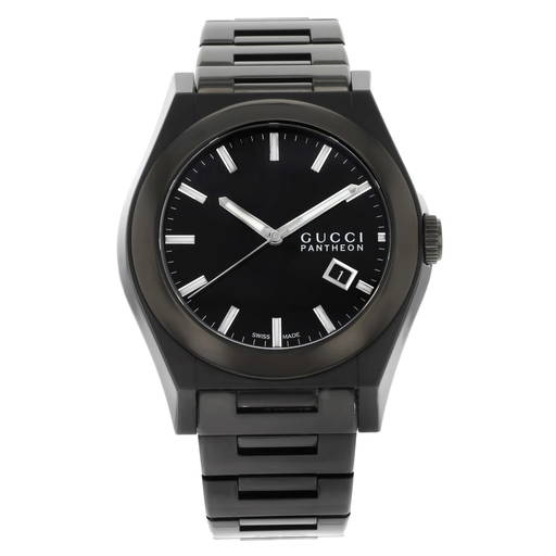 Gucci G Timeless 38mm Stainless Steel Black Dial Quartz Mens Watch
