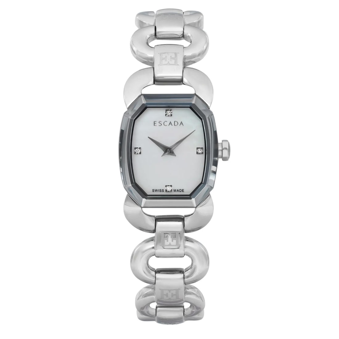 Escada Charlene Ladies Quartz Watch Gray Stainless Steel MOP Dial E2605000: Escada Charlene Ladies Quartz Watch Gray Stainless Steel MOP Dial E2605000 Discover the elegance of the Escada Charlene Quartz Watch, designed for women who appreciate casual sophistication. This time