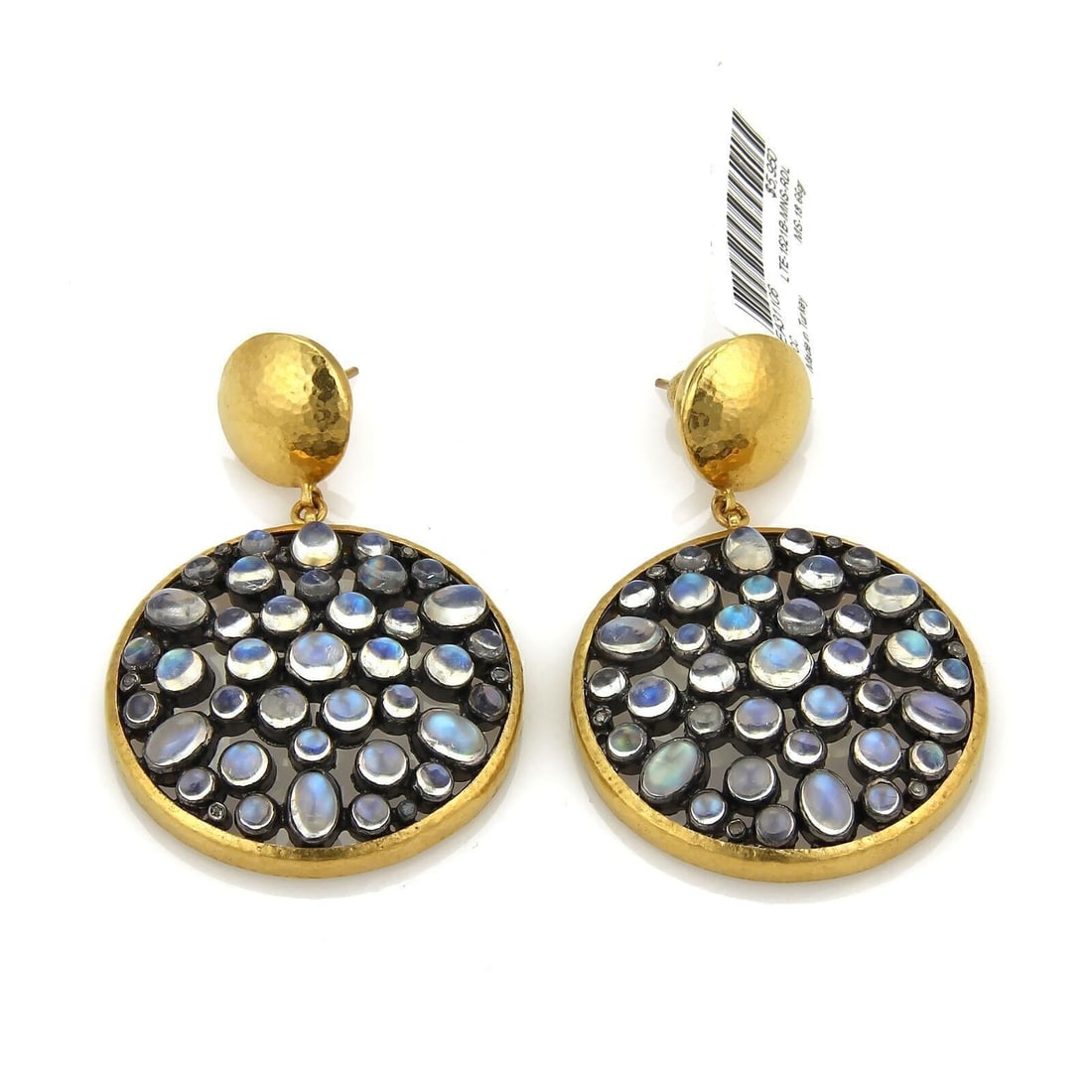 Gurhan Venus 24k Gold Sterling Silver Moonstone Dangle Earrings: Gurhan Venus 24k Gold Sterling Silver Moonstone Dangle Earrings Elevate your jewelry collection with the Gurhan Venus Moonstone Large Dangle Earrings. Crafted from luxurious 24k gold and 925 sterling