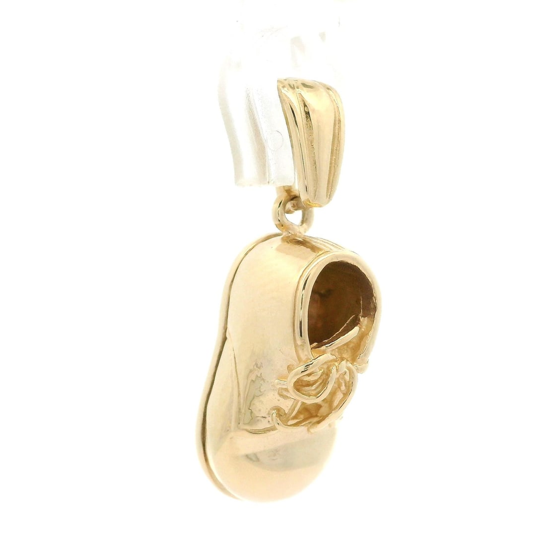 14k Yellow Gold Baby Shoe Lucky Charm Pendant (1 of 6)