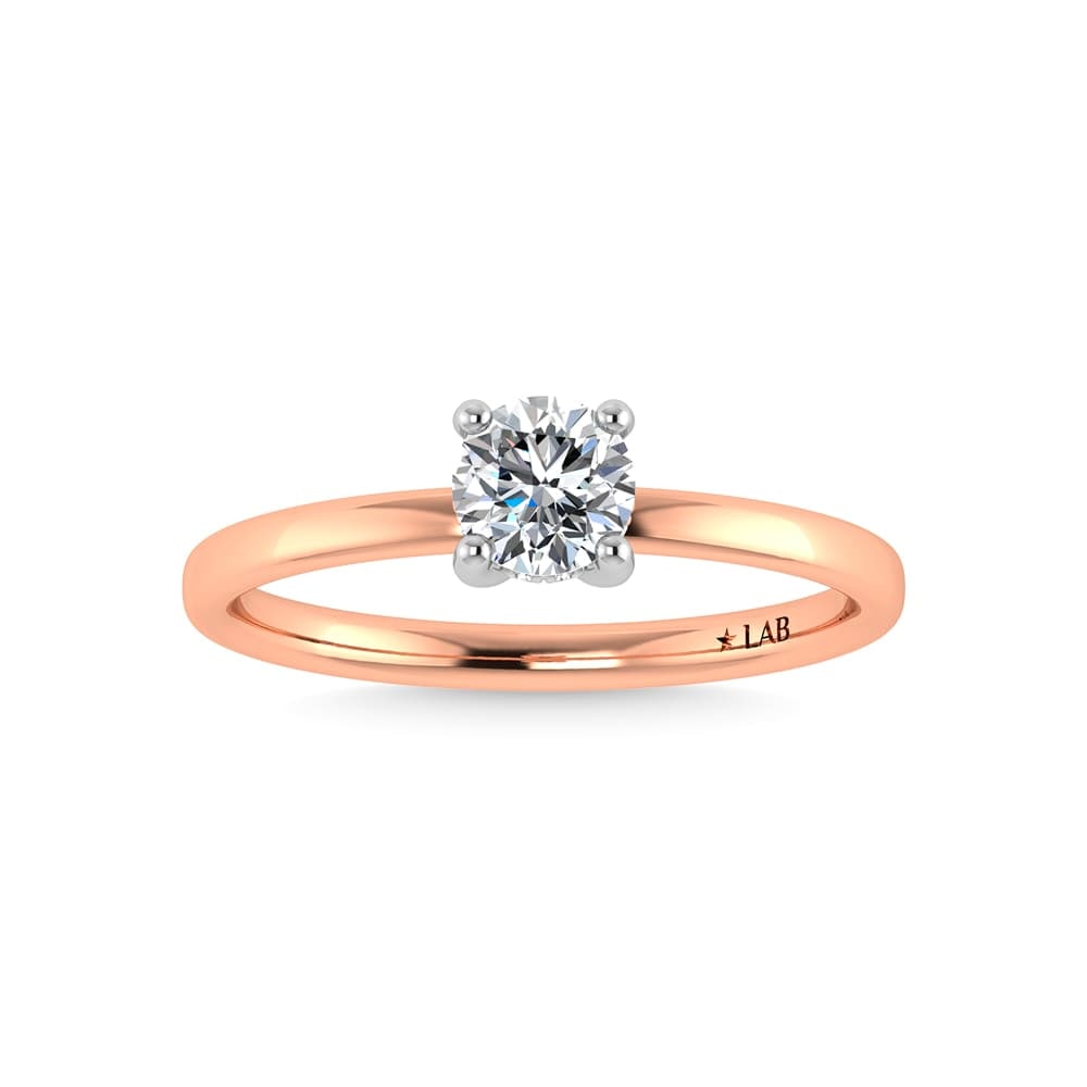 14K Rose Gold Lab Grown Diamond 7/8 Ct.Tw. Round Shape Hidden Halo Engagement Ring (1 of 4)