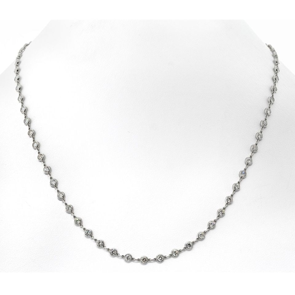 Platinum Necklace Diamonds By The Yard 6.11 Carat (1 of 4)