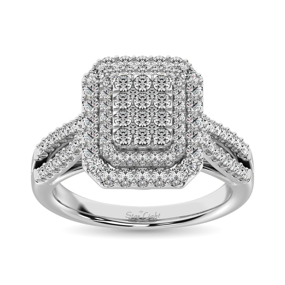 Diamond Double Halo Engagement Ring 1 ct tw in 14K White Gold (1 of 4)
