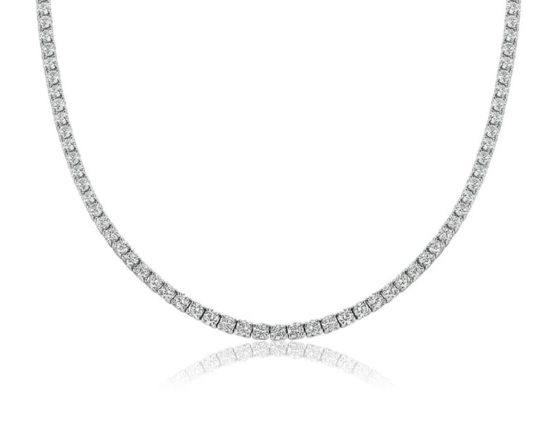 14K White Gold Lab Grown Diamond 7.79 Ct.Tw. 17 inch Basket 4 Prong (1 of 2)