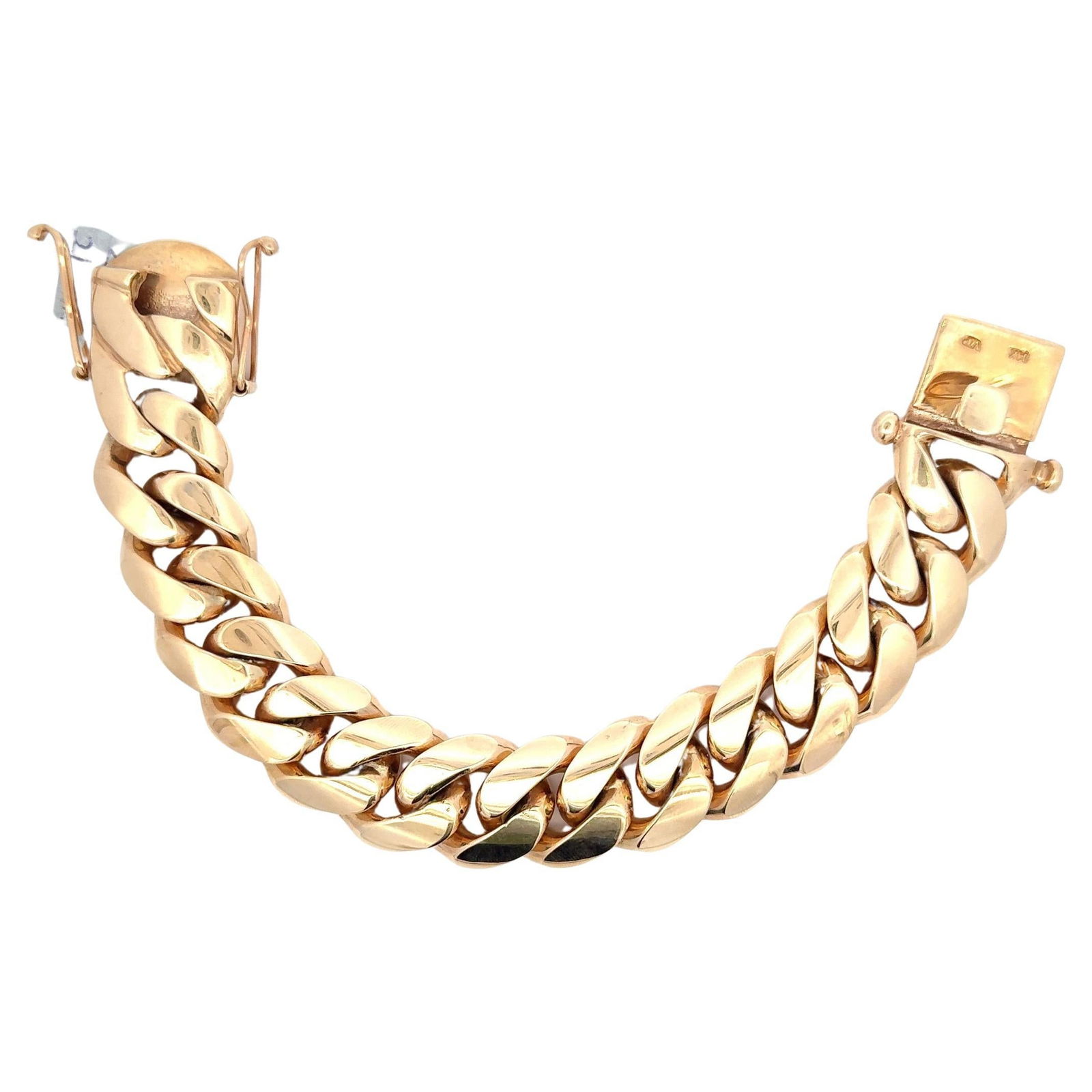 Harbor Diamonds 14K Yellow Gold Heavy Cuban Link Bracelet 280.7g 8.5in: Harbor Diamonds 14K Yellow Gold Heavy Cuban Link Bracelet 280.7g 8.5in This elegant heavy gents Cuban link bracelet is crafted from 14 karat yellow gold and weighs an impressive 280.7 grams. The brace