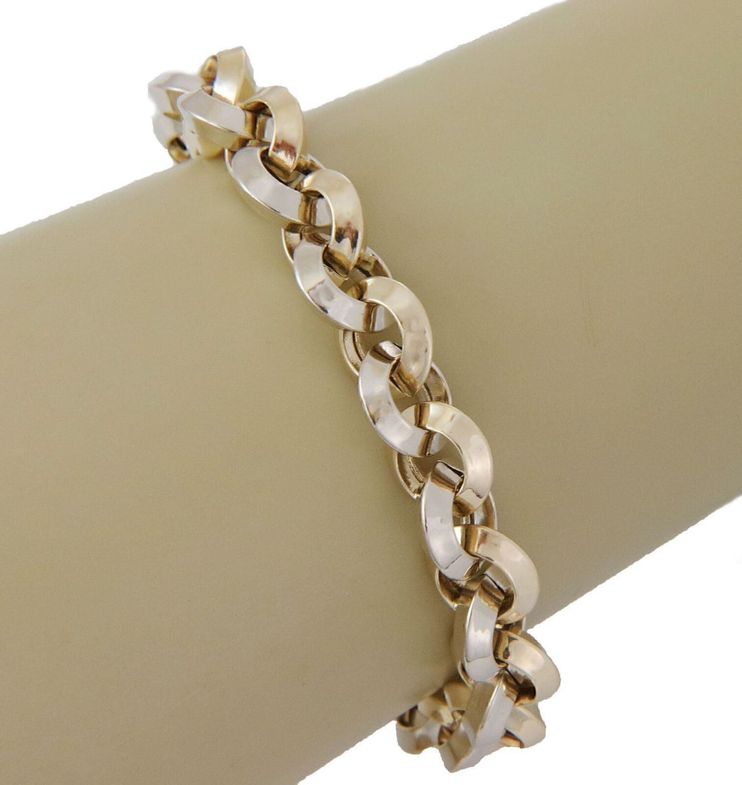 Knife Edge 14k Two Tone Gold Link Bracelet Vintage Style (1 of 5)