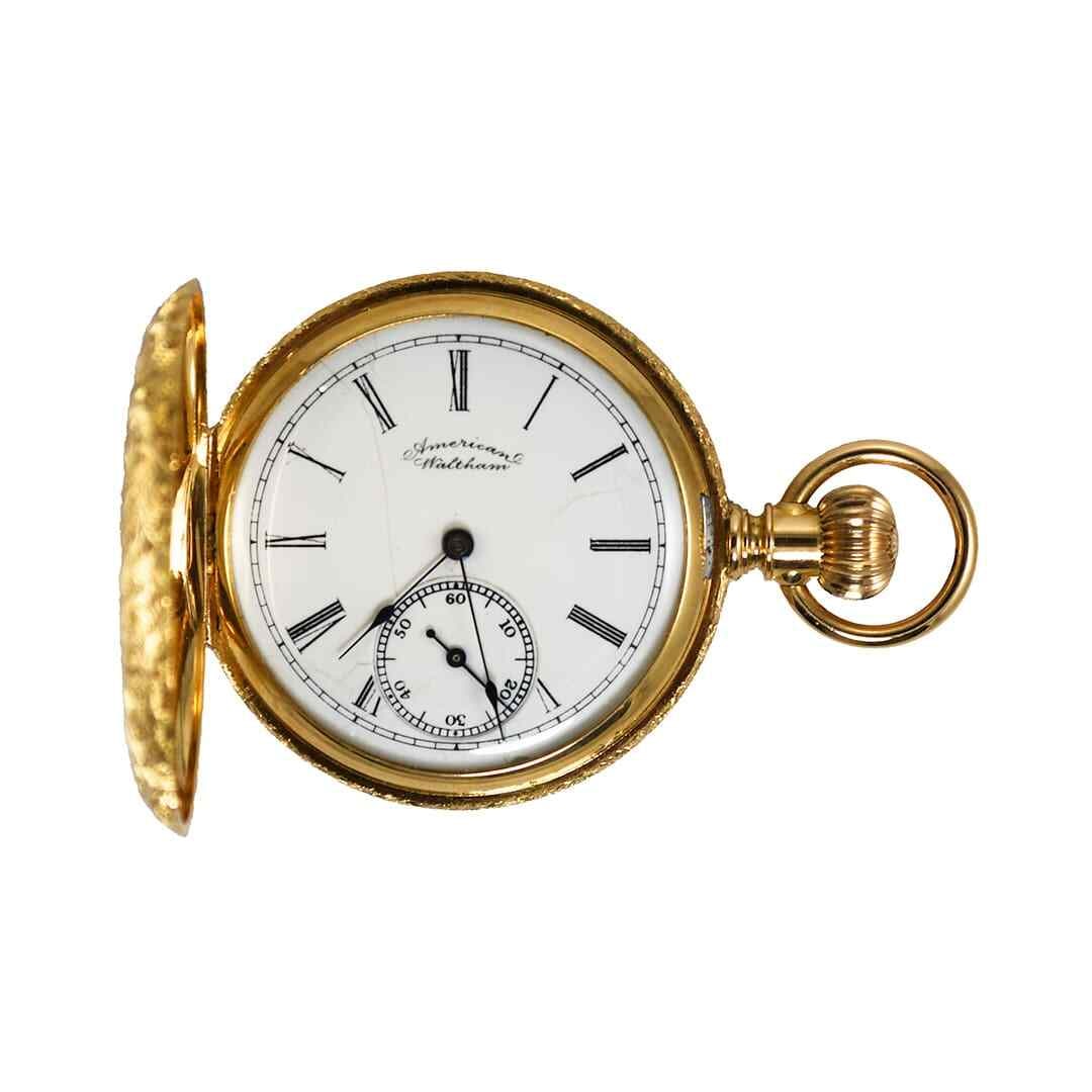Antique 18K Yellow Gold Waltham Pocket Watch Model 1890 15 Jewels Roman Numerals (1 of 6)