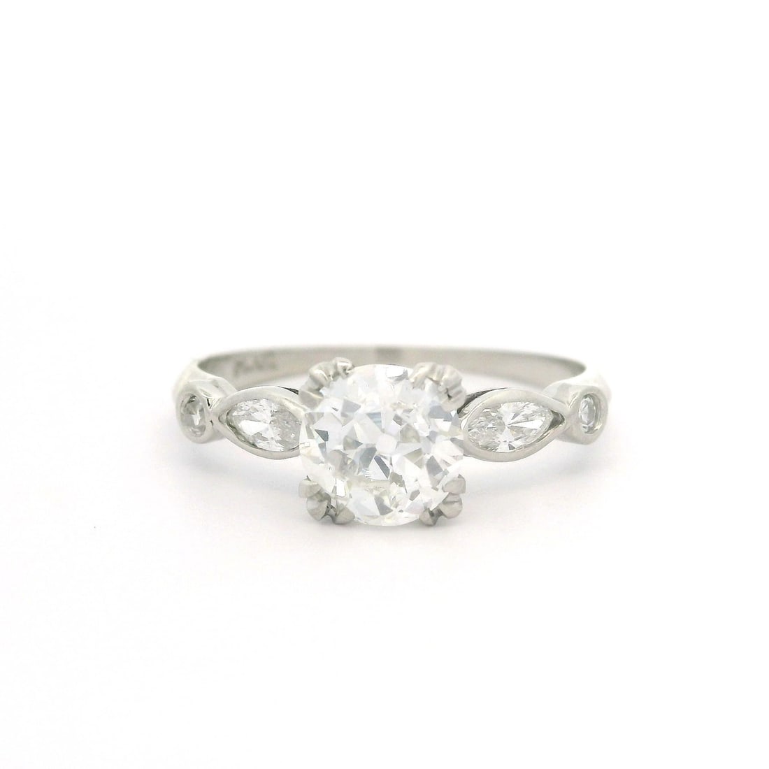Antique Art Deco Platinum Engagement Ring GIA 1.32ct Diamond: Antique Art Deco Platinum Engagement Ring GIA 1.32ct Diamond This exquisite Antique Art Deco engagement ring features a stunning 1.32ctw of old cut diamonds set in solid .900 platinum. The centerpiece