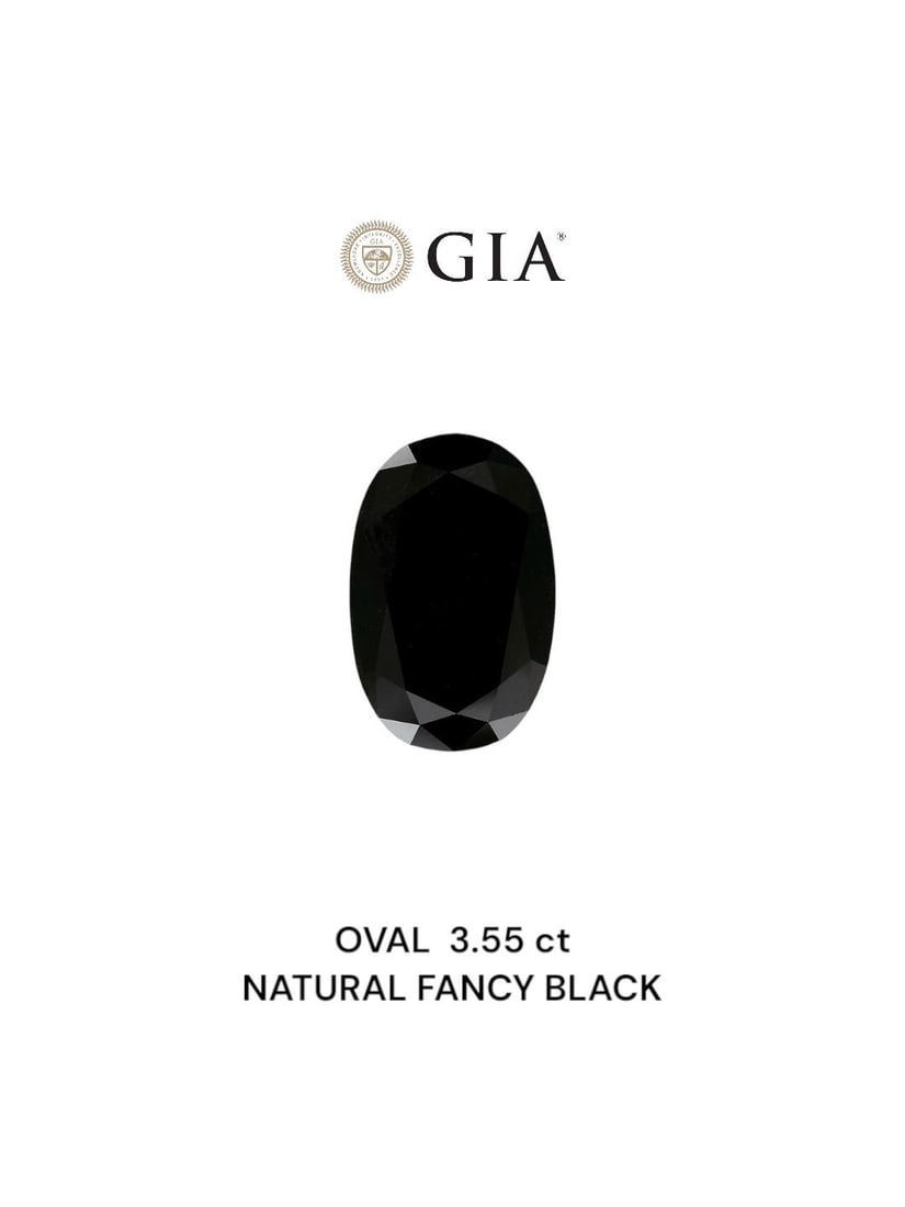 Loose Diamond - OVAL 3.55ct Fancy Black VVS2: Loose Diamond - OVAL 3.55ct Fancy Black VVS2 Source: Natural Shape: OVAL Carats: 3.55 Color: Fancy Black Certification: GIA Video: