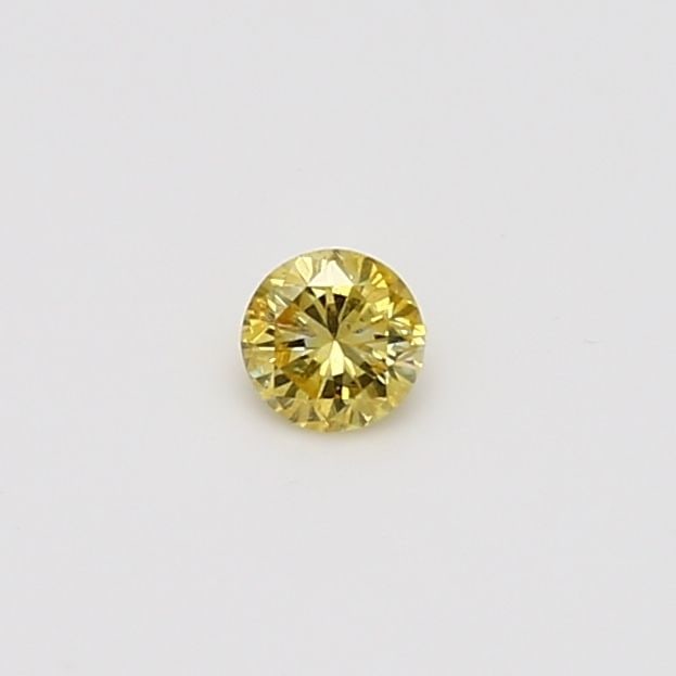 Loose Diamond - ROUND 0.14ct Fancy Vivid Yellow I2: Loose Diamond - ROUND 0.14ct Fancy Vivid Yellow I2 Source: Natural Shape: ROUND Carats: 0.14 Color: Fancy Vivid Yellow Certification: GIA Video: