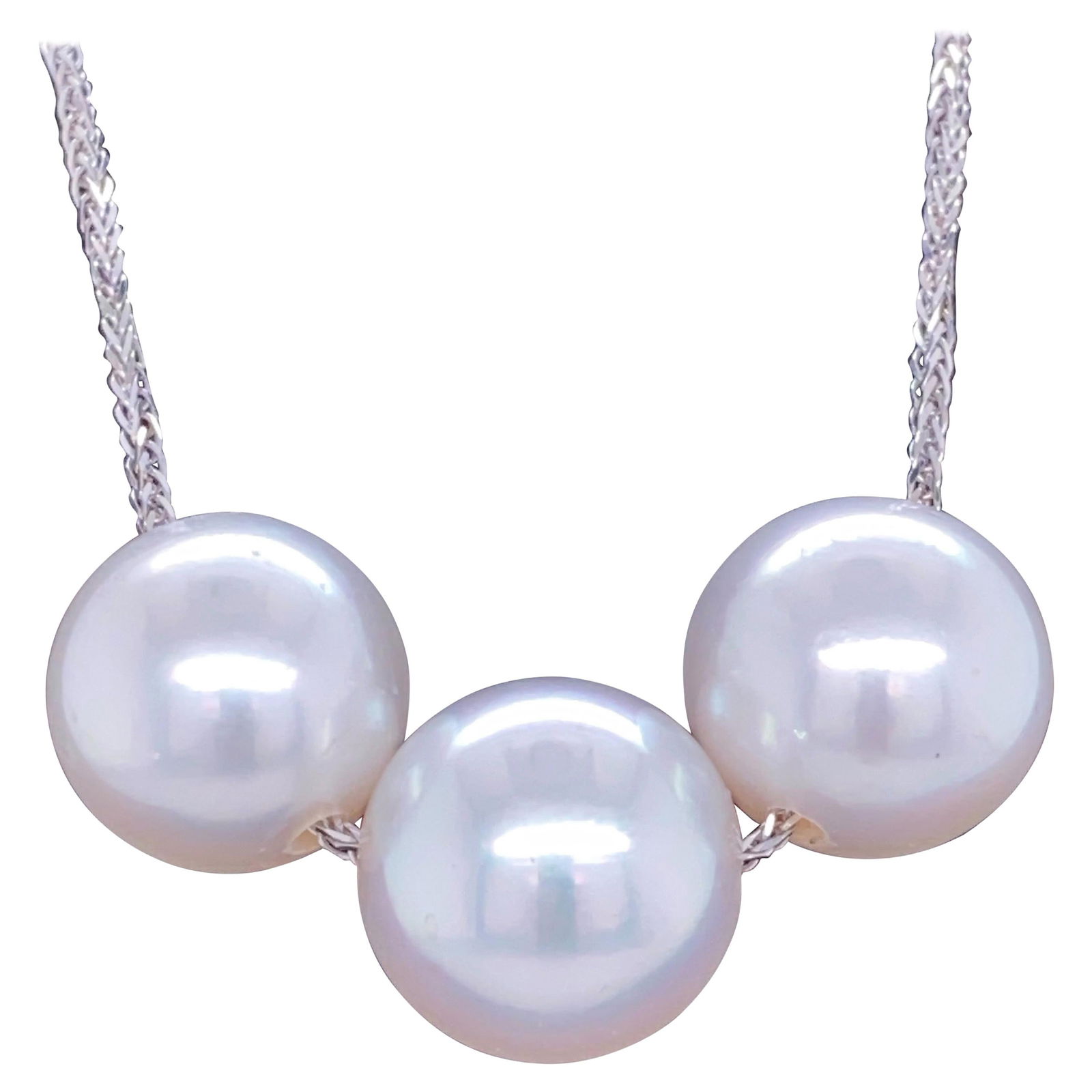 Harbor Diamonds 18K White Gold South Sea Pearl Necklace 16 in Contemporary Design (1 of 10)