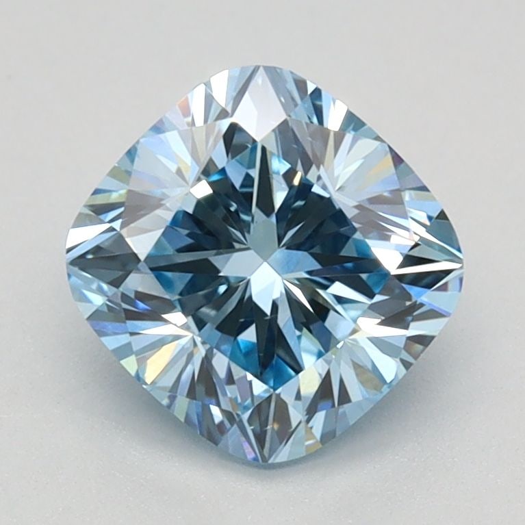 Loose Diamond - CUSHION BRILLIANT 1.37ct Fancy Vivid Blue VS2: Loose Diamond - CUSHION BRILLIANT 1.37ct Fancy Vivid Blue VS2 Source: This is a real non-mined Diamond that has been grown in a lab Shape: CUSHION BRILLIANT Carats: 1.37 Color: Fancy Vivid Blue Certif