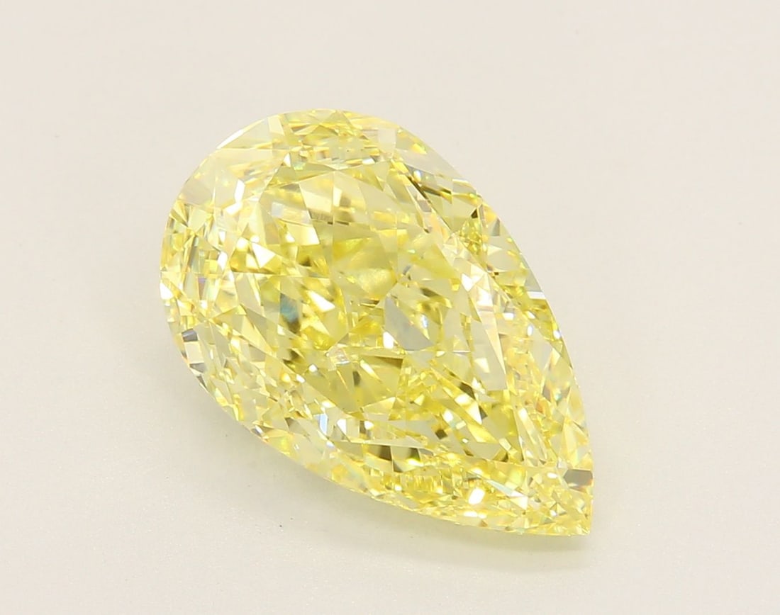 Loose Diamond - PEAR 5.14ct Fancy Vivid Yellow VVS2 (1 of 1)