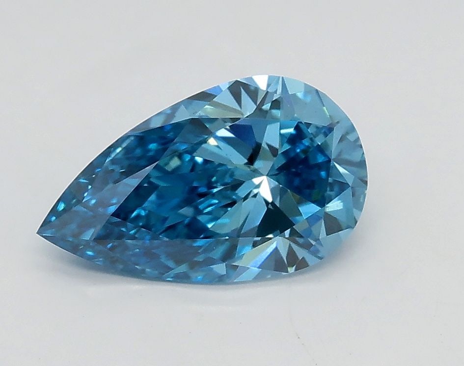 Loose Diamond - PEAR 1.01ct Fancy Vivid Blue VS1: Loose Diamond - PEAR 1.01ct Fancy Vivid Blue VS1 Source: This is a real non-mined Diamond that has been grown in a lab Shape: PEAR Carats: 1.01 Color: Fancy Vivid Blue Certification: IGI Video: