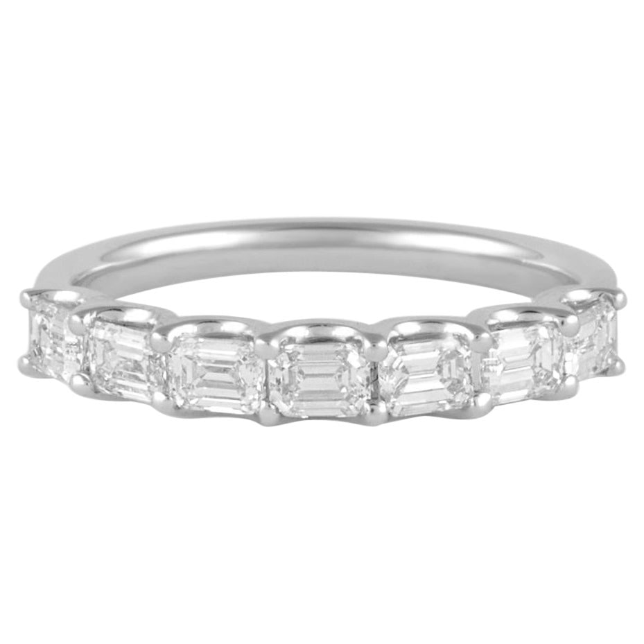 0.92ct Emerald Cut Diamond Eternity Band 18k White Gold (1 of 5)