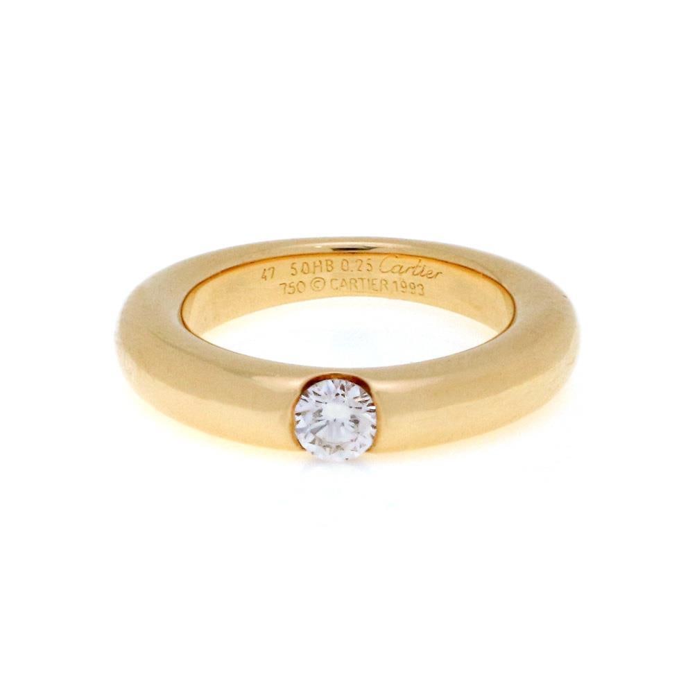 Cartier 18k Yellow Gold Diamond Dome Wedding Band Ring Size 4: Cartier 18k Yellow Gold Diamond Dome Wedding Band Ring Size 4 This exquisite wedding band ring by Cartier showcases a refined design crafted from 18k yellow gold. The elegant tapered dome shape featur