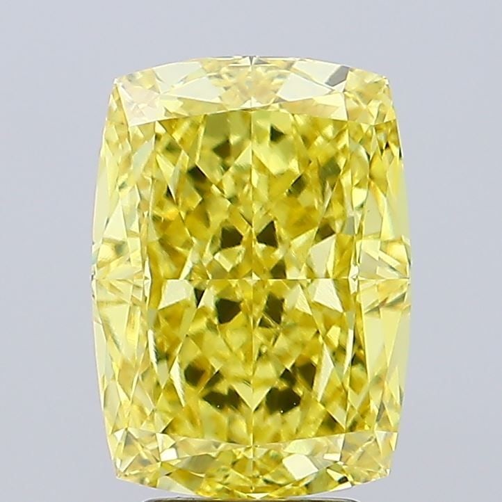 Loose Diamond - CUSHION MODIFIED 5.35ct Fancy Vivid Yellow VVS2: Loose Diamond - CUSHION MODIFIED 5.35ct Fancy Vivid Yellow VVS2 Source: This is a real non-mined Diamond that has been grown in a lab Shape: CUSHION MODIFIED Carats: 5.35 Color: Fancy Vivid Yellow Cer