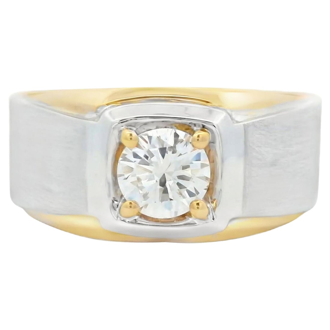 GIA 0.68ct Diamond Ring 18k Two-Tone Gold: GIA 0.68ct Diamond Ring 18k Two-Tone Gold This exquisite ring features a stunning GIA certified 0.68 ct round brilliant diamond, showcasing a G color grade and VS1 clarity. The ring is crafted from tw