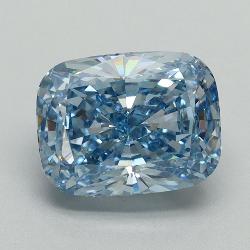 Loose Diamond - CUSHION BRILLIANT 2.09ct Fancy Vivid Blue VVS2: Loose Diamond - CUSHION BRILLIANT 2.09ct Fancy Vivid Blue VVS2 Source: This is a real non-mined Diamond that has been grown in a lab Shape: CUSHION BRILLIANT Carats: 2.09 Color: Fancy Vivid Blue Certi