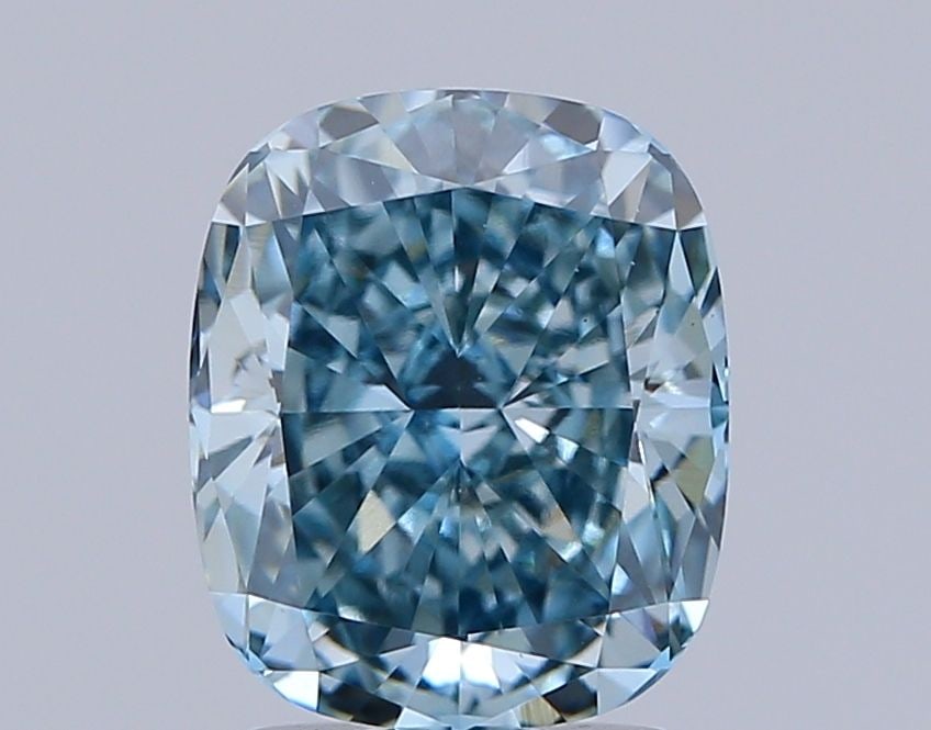 Loose Diamond - CUSHION BRILLIANT 2.14ct Fancy Vivid Blue VVS2: Loose Diamond - CUSHION BRILLIANT 2.14ct Fancy Vivid Blue VVS2 Source: This is a real non-mined Diamond that has been grown in a lab Shape: CUSHION BRILLIANT Carats: 2.14 Color: Fancy Vivid Blue Certi