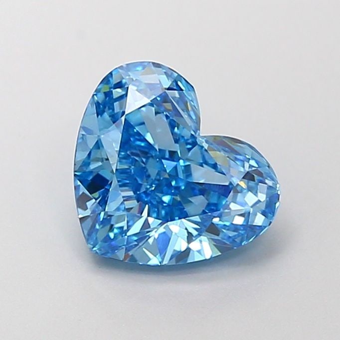 Loose Diamond - HEART 1.61ct Fancy Vivid Blue VS1: Loose Diamond - HEART 1.61ct Fancy Vivid Blue VS1 Source: This is a real non-mined Diamond that has been grown in a lab Shape: HEART Carats: 1.61 Color: Fancy Vivid Blue Certification: IGI Video: