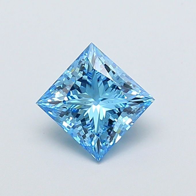 Loose Diamond - PRINCESS 1.56ct Fancy Vivid Blue VS2: Loose Diamond - PRINCESS 1.56ct Fancy Vivid Blue VS2 Source: This is a real non-mined Diamond that has been grown in a lab Shape: PRINCESS Carats: 1.56 Color: Fancy Vivid Blue Certification: IGI Video