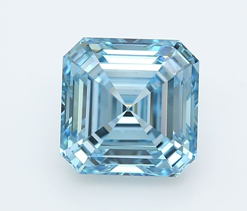 Loose Diamond - ASSCHER 3.08ct Fancy Vivid Blue VVS2: Loose Diamond - ASSCHER 3.08ct Fancy Vivid Blue VVS2 Source: This is a real non-mined Diamond that has been grown in a lab Shape: ASSCHER Carats: 3.08 Color: Fancy Vivid Blue Certification: IGI Video: